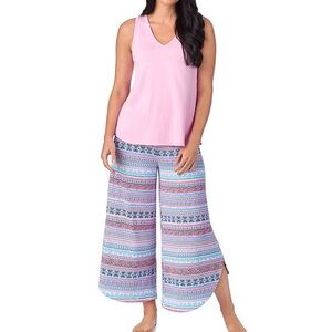 Cuddl Duds Women’s Sleeveless Pajama Top & Wide Leg Pajama Pant 2pc Set XXL